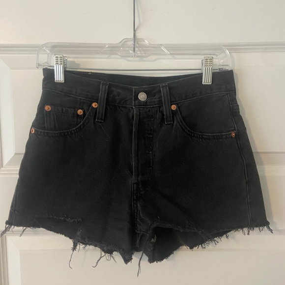 Levi's Pants - Levi’s 501 distressed black denim shorts - women’s size 25 NWOT